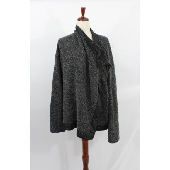 DRESS TO KILL Jane Mohr OS Black Charcoal Nubby Wool Cardigan Sweater - Picture 8 of 10